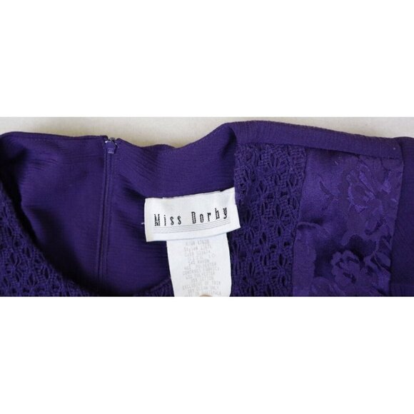 VINTAGE 80s WOMEN'S PURPLE 3/4 SLEEVE JACKET DRESS - SIZE S - Picture 3 of 7